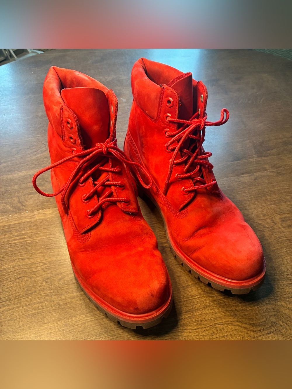 Men’s Timberland Premium Anniversary 6" Waterproof Red Boots A8498 SZ 10.5